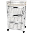 thumbnail image 2 of 3-Drawer Natural Fiber Chest on Wheels (White), 2 of 2