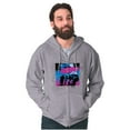thumbnail image 5 of Vaporwave Aesthetic NASA Astronaut Zip Up Hoodie Men's Women's Brisco Brands S, 5 of 6