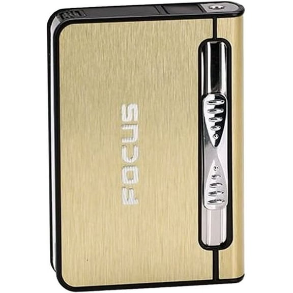 Focus Cigarette Case Dispenser with Butane Jet Torch Lighter (Holds 10)