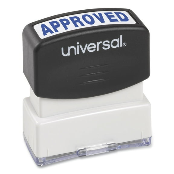 Pre-Inked One-Color Approved Message Stamp - Blue