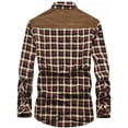 thumbnail image 2 of Camisas de franela acolchadas térmicas para hombre, chaquetas con capucha, botones, manga larga, chaquetas a cuadros para tallas grandes, 2 of 5