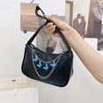 thumbnail image 3 of Bolso de hombro Bolso de teléfono Tote Monedero Señora Embrague Cartera informal Fiesta Bolsa de negocios Cadena de mariposa Mujeres Mini , negro Colco monedero de paja, 3 of 8