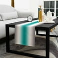 thumbnail image 5 of Gray Teal Green Cotton Linen Small Table Runner 13 x 36 inch Modern Gradient Geometric Non-slip Rectangular Dining Table Decor for Wedding Party Holiday Dinner, 5 of 8