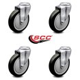 thumbnail image 2 of 5 Inch Black Polyurethane Wheel Swivel Bolt Hole Caster Set Service Caster Brand, 2 of 2