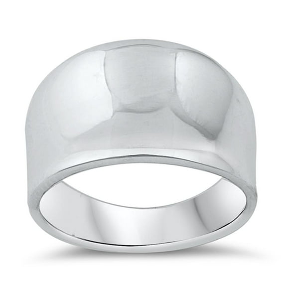 Concave Curve Wide Ring .925 Sterling Silver Band Jewelry Female Male Unisex Size 6