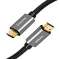 thumbnail image 3 of Insten - 6 Feet HDMI Male to Male Cable, 2.1 Version, 8K 60Hz, 48Gbps, Gold Connectors, Nylon Braided, Black, 3 of 8