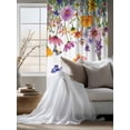 thumbnail image 4 of Sheer Curtains 72 Inches Long, Spring Floral Semi Sheer Curtains Light Filtering Window Treatment, Farmhouse Flowers Butterfly Watercolor Privacy Voile Drapes for Living Room Bedroom 52x72 Inch, 4 of 7