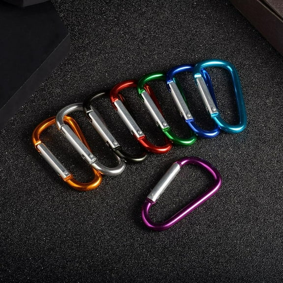 30 Counts Aluminum Carabiner Clip D Ring Carabiners Small Carabiner Keychain Spring Snap Hooks, Mini Carabiner Clip Set for Keys, Dog Leash, Camping Hiking Accessories-Random color