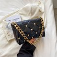 thumbnail image 1 of Bolsa de hombro con remaches para mujer a la moda cruzados cuadrados con cadena de cuero JShteea Para Estrenar, 1 of 8