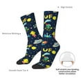 thumbnail image 2 of Yiaed Funny Spaceships Print Great elasticity Crew Socks Sports socks for Men and Women, 2 of 5