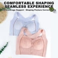 thumbnail image 4 of NIEWTR Womens Front Snap Closure Bras Soft Seamless Wireless Lace Bralettes Comfort Full Coverage Bra(Blue,2XL), 4 of 7