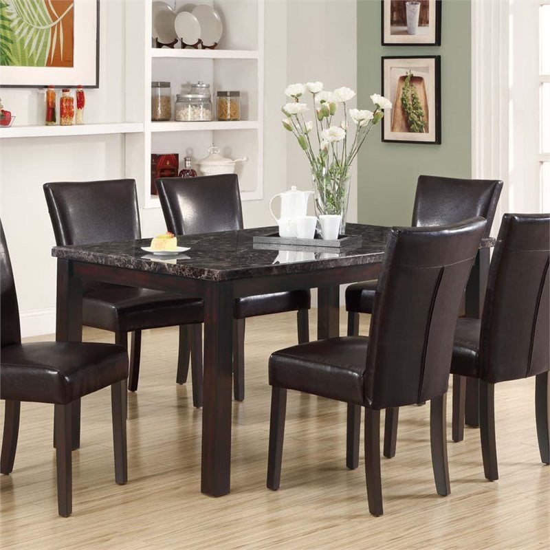 Monarch Dark Espresso 36"X 60" Marble Veneer Dining Table I 1738