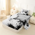 thumbnail image 2 of Erosebridal Sport Ice Hockey Boy Twin Sheet Sets 3pcs,Black White Watercolor Splash Bedding, 2 of 5