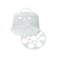 thumbnail image 3 of TISHITA Cake Carrier with Handle Portable Cake Box, Cake Holder, Serving Tray, Muffin Tart Cookie Dessert Keeper for Camping, Kitchen 8 inch with rack, 3 of 7