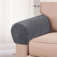thumbnail image 2 of 2pcs Stretch Armrest Covers Velvet Arm Covers for Chairs Couch Sofa Armchair Slipcovers, 2 of 8
