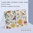 thumbnail image 3 of Yayeee Toggle Light Switch Wall Plate 3-Gang 6.37"x4.48" Decorative Outlet Cover, Birds and Teapots, 3 of 7
