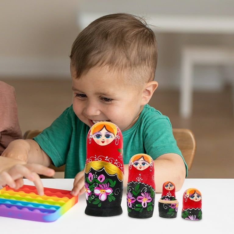 Matryoshka Black Baby Doll Russian Nesting Doll Russian Dolls Animal Pattern Nesting Dolls Birthday Gift Dolls Walmart