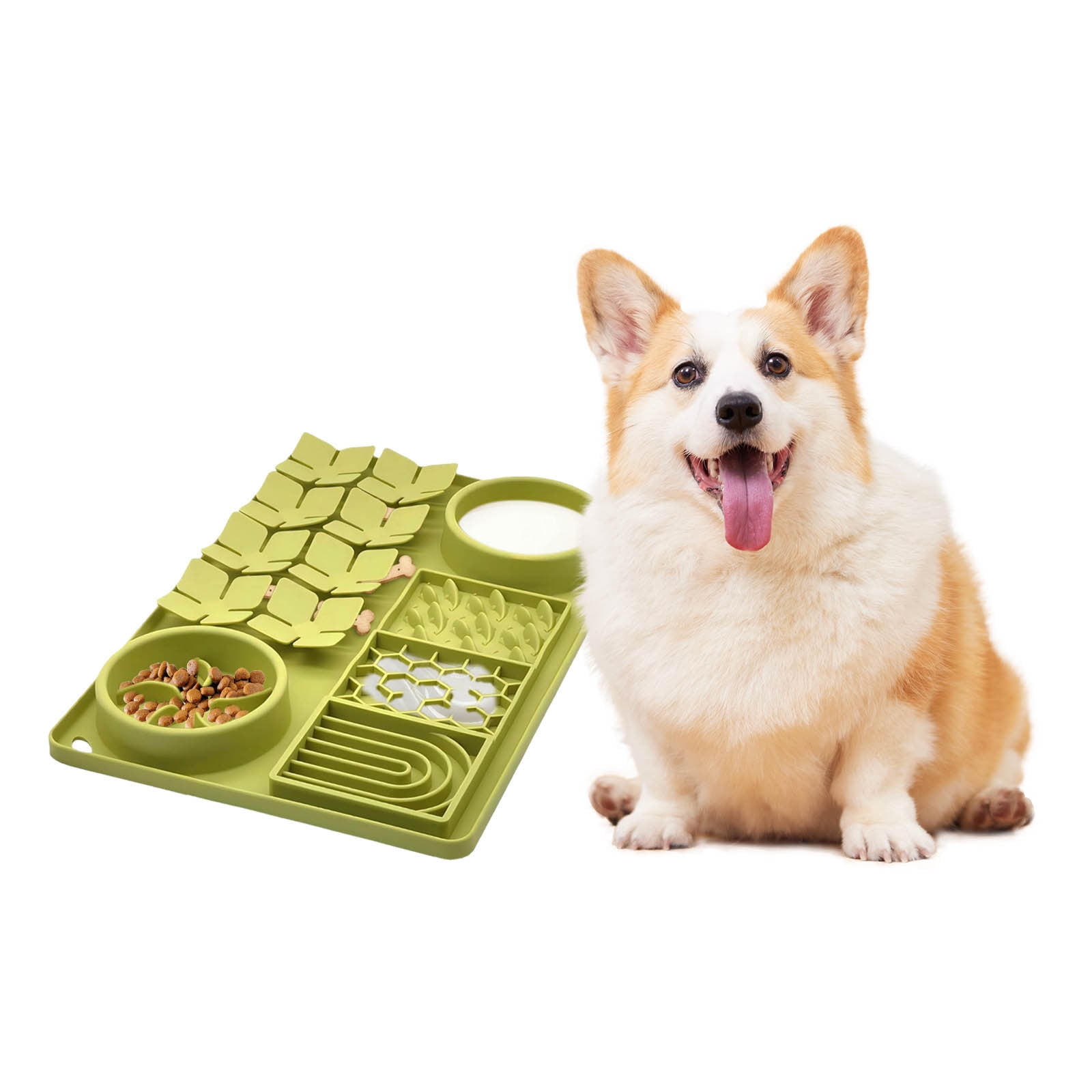 KMWGRE Interactive Pet Licking Mat with Suction Cups Slow Feeder Bowl Anxiety Puzzle Toy for Dogs and Cats A One Size