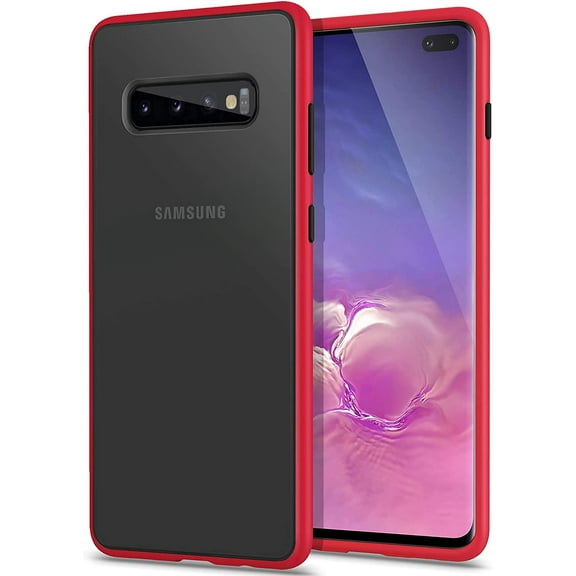 Case for Samsung Galaxy S10 Thin Shockproof Phone Case PC Back TPU Bumper [Protect from Fingerprint/Shock/Scratch/Slip] Translucent Matte Phone Cover for Samsung Galaxy S10-Red