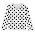 thumbnail image 4 of Ugoldhm Girls Tees Polka Dot V Neck Tunic Fashion Tops Fall Long Sleeve Shirts Sizes 3-13, 4 of 8