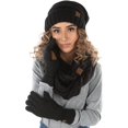 thumbnail image 2 of Bonnet Ample Foulard Infini Gant de Texte Ensemble Assorti, 2 of 2