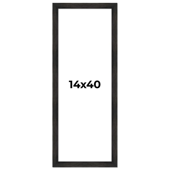 14x40 Distressed Black Wood Picture Panoramic Frame - Includes UV Acrylic, Foam Board Backing & Hanging Hardware