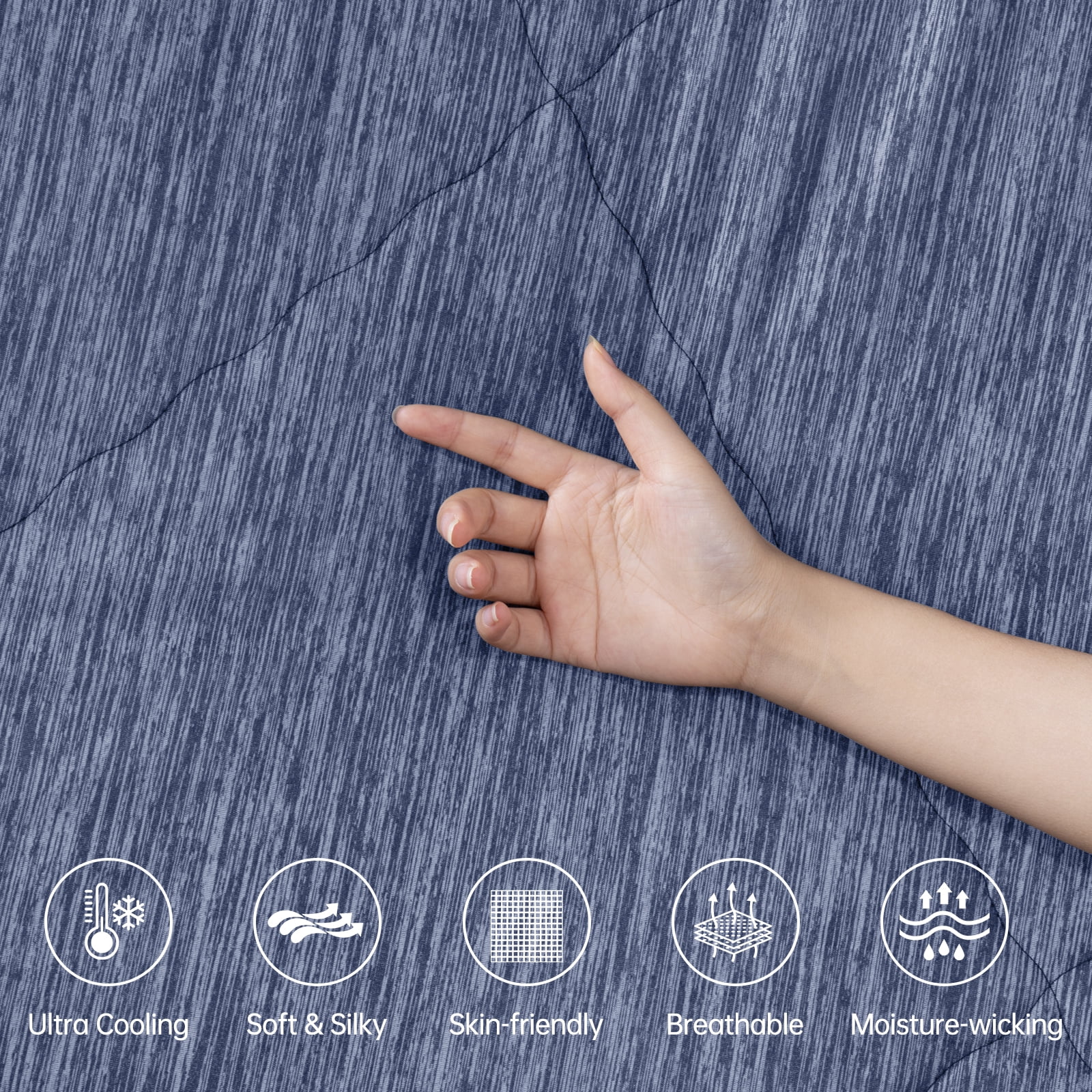 Aship Cooling Comforter King Size, Double Sided Summer Comforter for Hot Sleepers, Q-Max>0.45, Arc-Chill Fabric, Lightweight Breathable Cooling Quilt 91*108 in