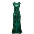 thumbnail image 2 of UPPADA Womens Crewneck Cocktail Dress Fishtail Dress Sleeveless Cocktail Formal Swing Dress Wedding Guest Dresses Bodycon Cocktail Dress, 2 of 4
