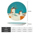 thumbnail image 2 of Disketp Colorful Greek Windmills Ceramic Plate Dinner Plates Bone China Decorative Plates Art Ceramic Ornaments for Wall Hanging Decoration -6in, 2 of 6