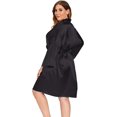 thumbnail image 4 of GFDYREE Women's Plus Size Satin Robes Plus Size Silky Kimonos Robes Sleepwear,Short, 4 of 5