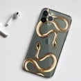 thumbnail image 1 of Lujosa funda dorada de serpiente para iPhone, carcasa de dragón para iPhone 14, 13, 12, 11 Pro Max, Mini, X, XR, XS Max, SE, 7, 8 Plus, 13 Fivean unisex, 1 of 2