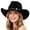 Black, variant on Western Cowboy Hat with Curved Brim Ethnic Style Fedora for Outdoor Travel