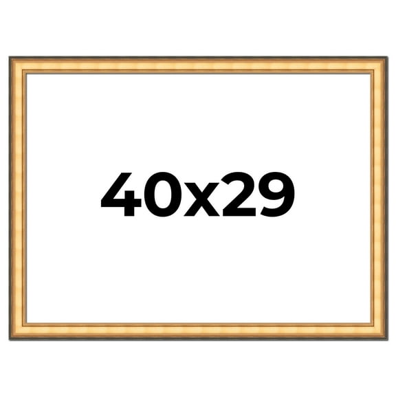 40x29 Frame Gold Plein Aire Solid Wood Picture Frame Width 2 Inches | Interior Frame Depth 0.5