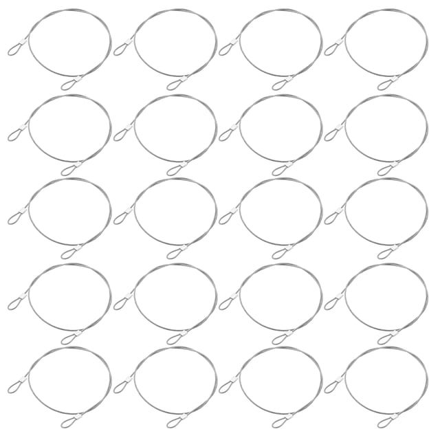 Uxcell 20Pack Lanyard Cable Wire Rope, 20cm x 1.5mm Stainless Steel Wire Cable with Loops Security Steel Cable, Silver