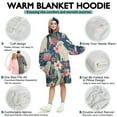 thumbnail image 5 of Wearable Oversized Blanket,Golden Retriever and Pioneer Flower Wearable Blanket Hoodie for Adults,Cozy Hooded Blankets with Super Pockets,Super Warm Fuzzy Pullover for Women & Men, 5 of 6