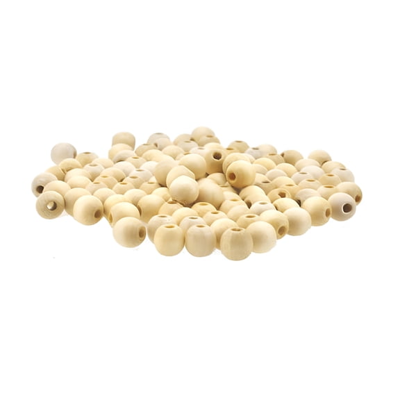 DESIGNICE Wooden Beads 200 Wooden Ball Beads for DIY Jewelry Making 6mm (0.24X0.24X0.24 Inches)