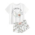 thumbnail image 3 of Womens 2 Piece Tracksuit Set Juniors Girl Casual Joggers Sweatsuit Loose Fit Short Sleeve Summer Outfits, 3 of 3