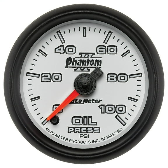 Autometer 7553 Phantom II Oil Pressure Gauge 2-1/16 100PSI Digital Stepper Motor