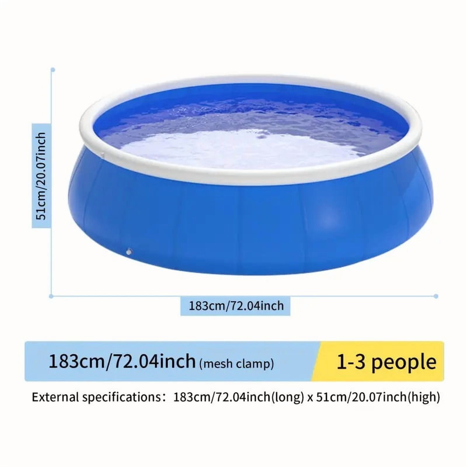 72x20in Montary Inflatable Family Pool for Kids & Adults Backyard Garden Age 3+ Blue