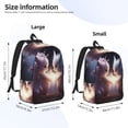 thumbnail image 3 of Picia Fox Couple Printed Canvas Daypack - Stylish and Durable Vintage Compact Backpack - Class, Work, Travel, or Laptop Bookbag,Organized Compartments-Small, 3 of 6