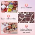 thumbnail image 3 of 205pcs Square Ceramic Mosaic Tiles, Bulk Stained Mosaic Tiles for DIY Art Crafts(200g, Rose), 3 of 7
