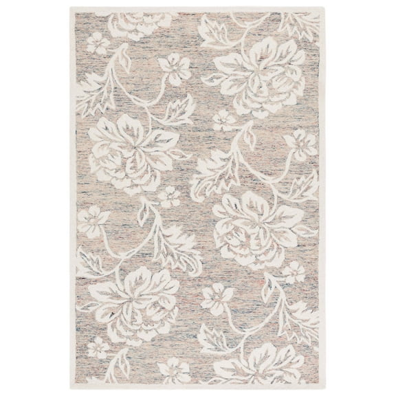SAFAVIEH Jardin Mercia Floral Area Rug, Gray/Ivory, 8' x 10'