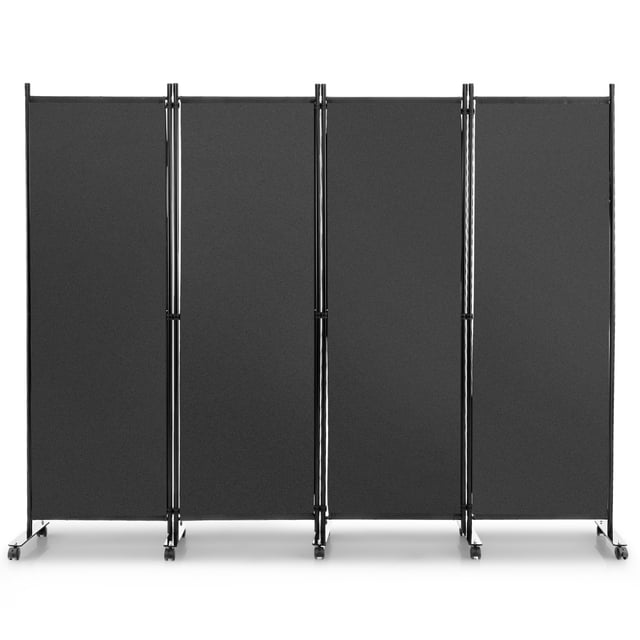 Biombo de 4 Paneles Costway Separador de Habitaciones 225 x 30 x 173 cm Gris oscuro