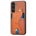 thumbnail image 2 of For Samsung Galaxy S23 5G Carbon Fiber Wallet Flip Card Holder Phone Case, 2 of 8