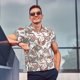 thumbnail image 4 of Balery Paisley Floral Camisa Polo de Hombre con Estampado, de Manga Corta y Tejido Medio, Camisa Tipo Golf Polo-X-Large, 4 of 6