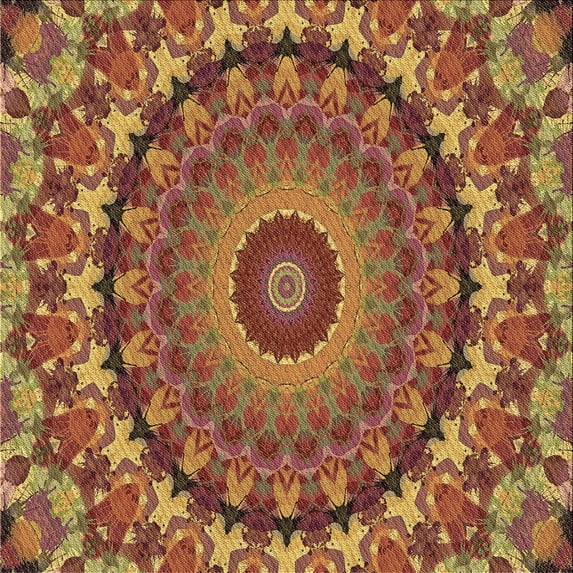 Ahgly Company Indoor Square Patterned Caramel Brown Area Rugs, 7' Square