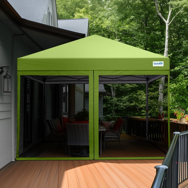 Quictent 10x10' Instant Pop-up Canopy Tent, Outdoor Shelter, Green