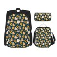 thumbnail image 1 of Disketp Bear Sunflower Mochila Estampada de Gran Capacidad con Lonchera y Estuche, Set de 3 Piezas para Estudiantes, 1 of 7