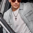 thumbnail image 4 of VNOX Handmade Wooden Crucifix Cross Necklace with Jesus - Natural Ebony Wood Braided Cord Cross Necklace for Men Women Religious Jewelry,Catholic Gift for Baptism Confirmation Easter, 4 of 8