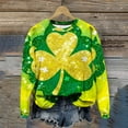 thumbnail image 6 of Pincandy Women's St. Patrick's Day Print Round Neck 3/4 Sleeve Loose T-Shirt, 6 of 7